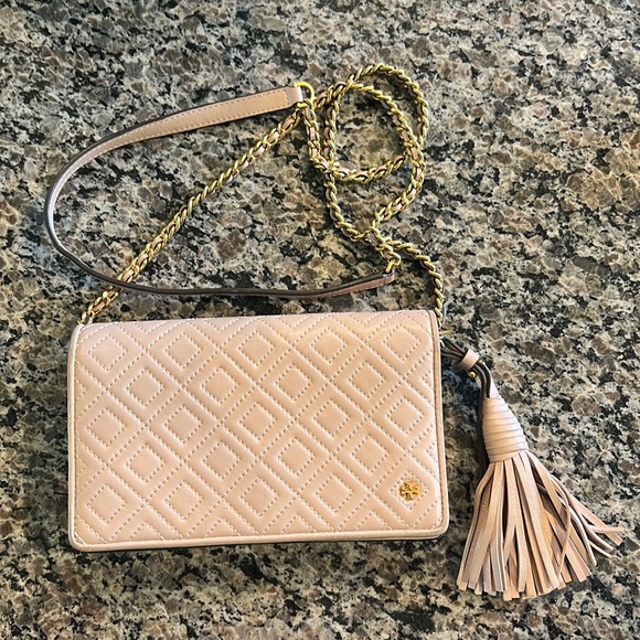 Tory Burch Blush Quilted Leather & Chain Crossbody - Picture 2 of 16